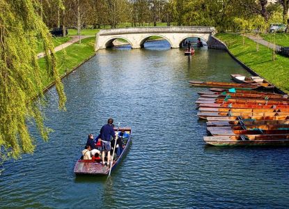 Il King's Bridge a Cambridge e il fiume Cam